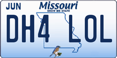 MO license plate DH4L0L