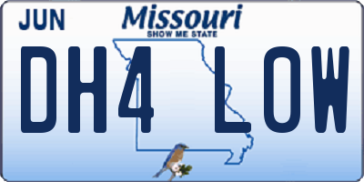 MO license plate DH4L0W
