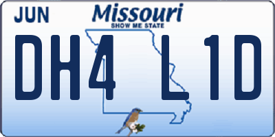 MO license plate DH4L1D
