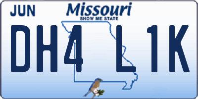 MO license plate DH4L1K