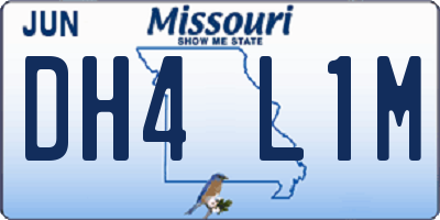 MO license plate DH4L1M
