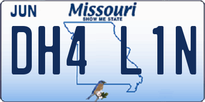 MO license plate DH4L1N