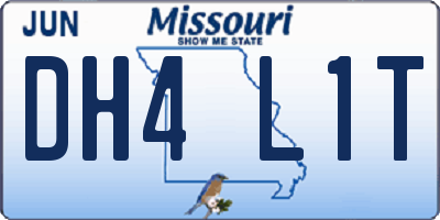 MO license plate DH4L1T