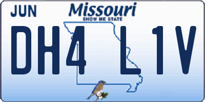 MO license plate DH4L1V
