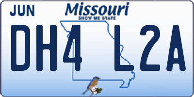 MO license plate DH4L2A