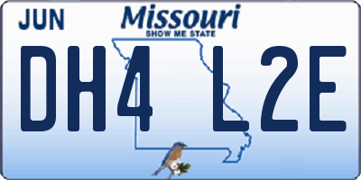 MO license plate DH4L2E