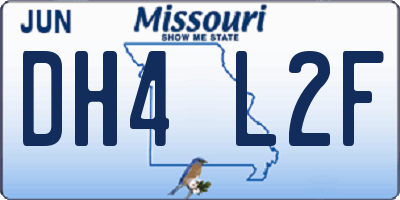 MO license plate DH4L2F