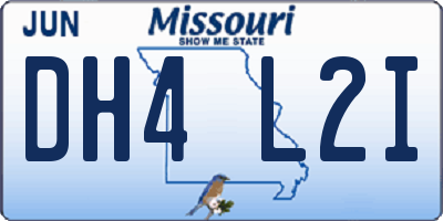 MO license plate DH4L2I