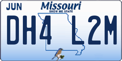 MO license plate DH4L2M