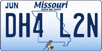 MO license plate DH4L2N