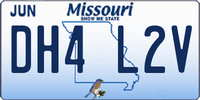 MO license plate DH4L2V