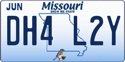 MO license plate DH4L2Y