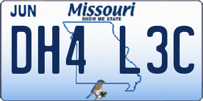 MO license plate DH4L3C