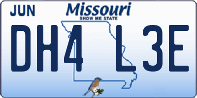 MO license plate DH4L3E