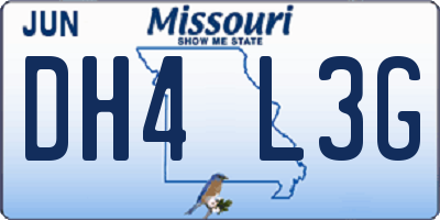 MO license plate DH4L3G