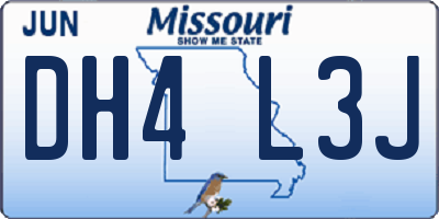 MO license plate DH4L3J