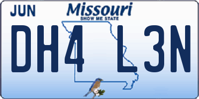 MO license plate DH4L3N