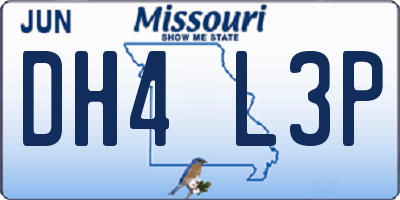 MO license plate DH4L3P