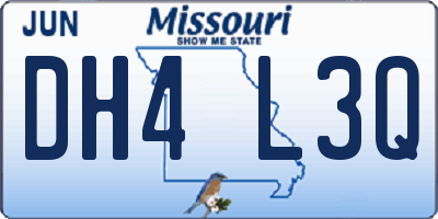 MO license plate DH4L3Q