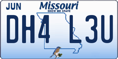 MO license plate DH4L3U