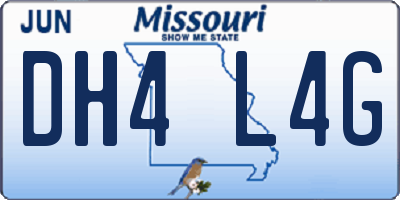 MO license plate DH4L4G