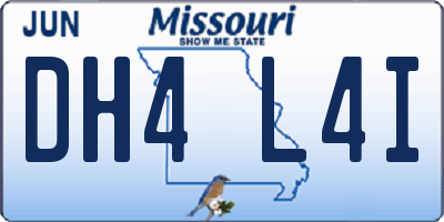 MO license plate DH4L4I