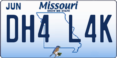MO license plate DH4L4K