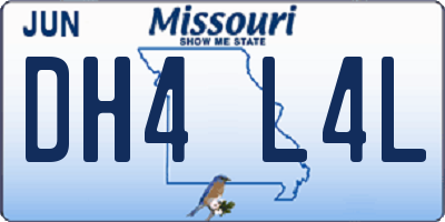 MO license plate DH4L4L