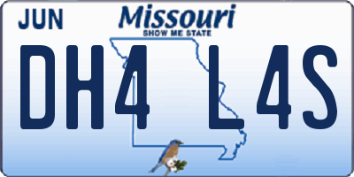 MO license plate DH4L4S