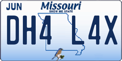 MO license plate DH4L4X