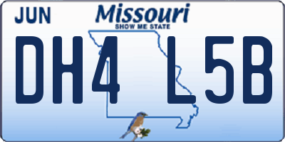MO license plate DH4L5B