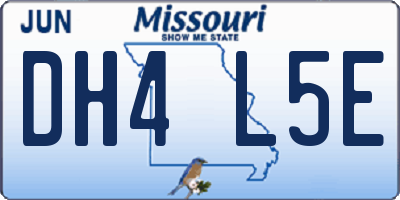 MO license plate DH4L5E