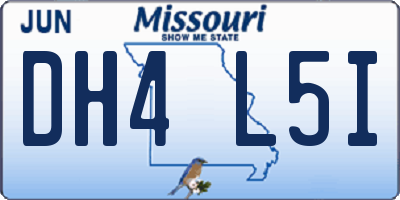 MO license plate DH4L5I