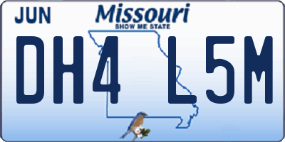 MO license plate DH4L5M