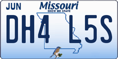 MO license plate DH4L5S