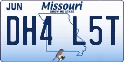 MO license plate DH4L5T