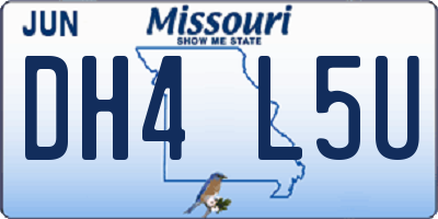 MO license plate DH4L5U