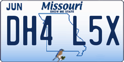 MO license plate DH4L5X