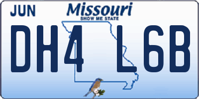 MO license plate DH4L6B