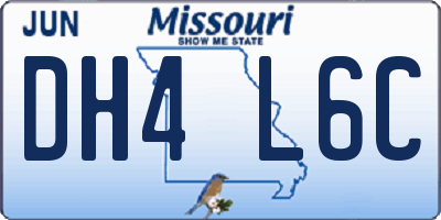 MO license plate DH4L6C