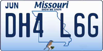 MO license plate DH4L6G
