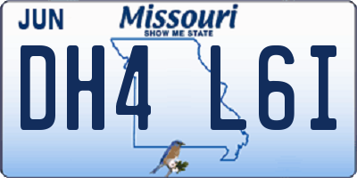 MO license plate DH4L6I