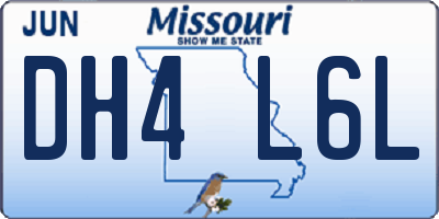 MO license plate DH4L6L