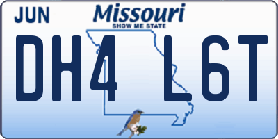 MO license plate DH4L6T