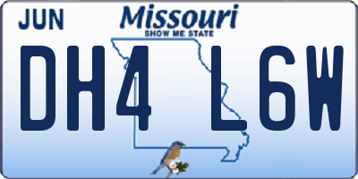 MO license plate DH4L6W
