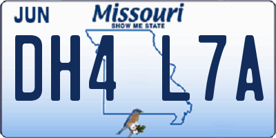 MO license plate DH4L7A