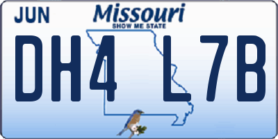 MO license plate DH4L7B