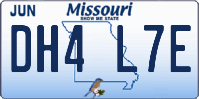 MO license plate DH4L7E