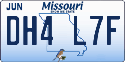 MO license plate DH4L7F