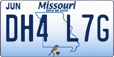 MO license plate DH4L7G